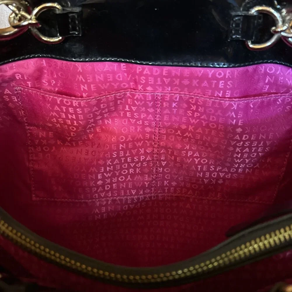 Vintage Kate Spade Animal Print Handbag Purse Patent Bow Luxury Designer